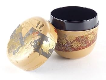 Amazon.co.jp: 扇屋荒井正春 白漆 花筏蒔絵 棗 共箱 高さ 約6.5